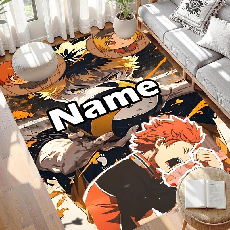 Custom Name Personalized Haikyu Print Carpet, Versatile Home Decor Rug, for Playroom, Apartment, Balcony, Entryway, Hallway Gift