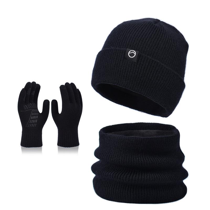 

Зимняя шапка, перчатки, шарф, комплект, флис, теплый, защита ушей, шерстяная шапка, мужской, холодостойкий, вязаный пуловер