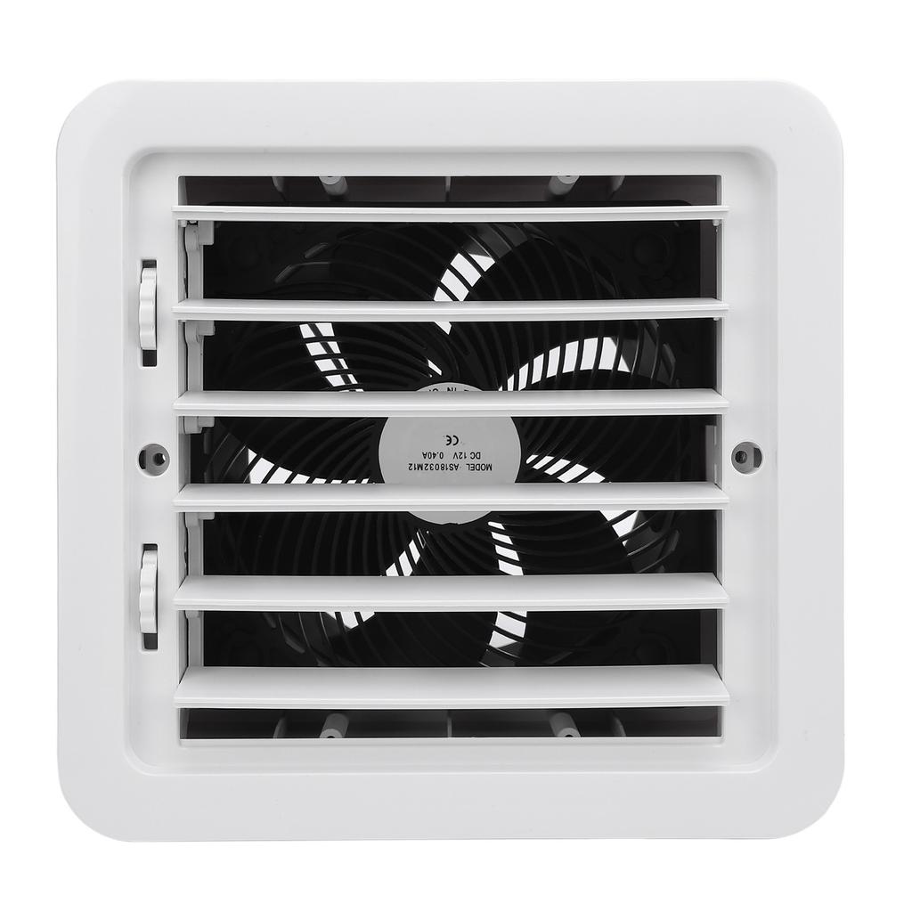 RV Side Vent Fan 12V 5W Manual Adjustment Side Ventilation Exhaust Fan for Campervan Trailer Boat Yacht White