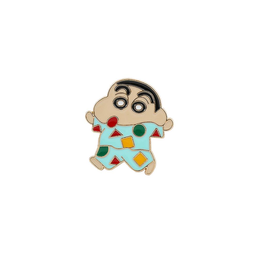 

Cartoon Crayon Character Shinchan Emblem Multifunctional Alloy Brooch For Commemoration And Giving Gift StyleE