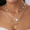 Ingemark 3Pcs/Set Boho Starfish Metal Chain Necklace for Women Summer Beach Conch Scallop Pendant Choker Vacation Neck Jewelry