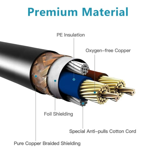 HOLDLAMP 10ft DMX Cable, 3m 3-Pin DMX Cable with XLR Male to Female Metal Connectors