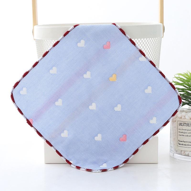 6 Layer Gauze Baby Washcloth 25x25cm Soft Absorbent Jacquard Infant Burp Cloth Thickened Face Towel For Autumn Winter