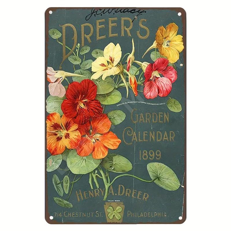 Welcome To Our Garden Metal Tin Signs, Dirty Hoe Wall Art, Sunflower Retro Poster for Home, Yard, Plants Decor, Garden Rule S