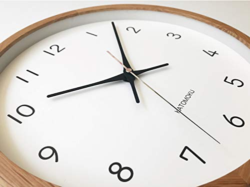 KATOMOKU Muku Uhr 13 Eiche Funkuhr laufender Sekundenzeiger km-104OARC 306mm (Funkuhr)