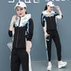 Womens Hooded Loose Comfort Two Piece Sports Suit Long Sleeve Fashion Set
