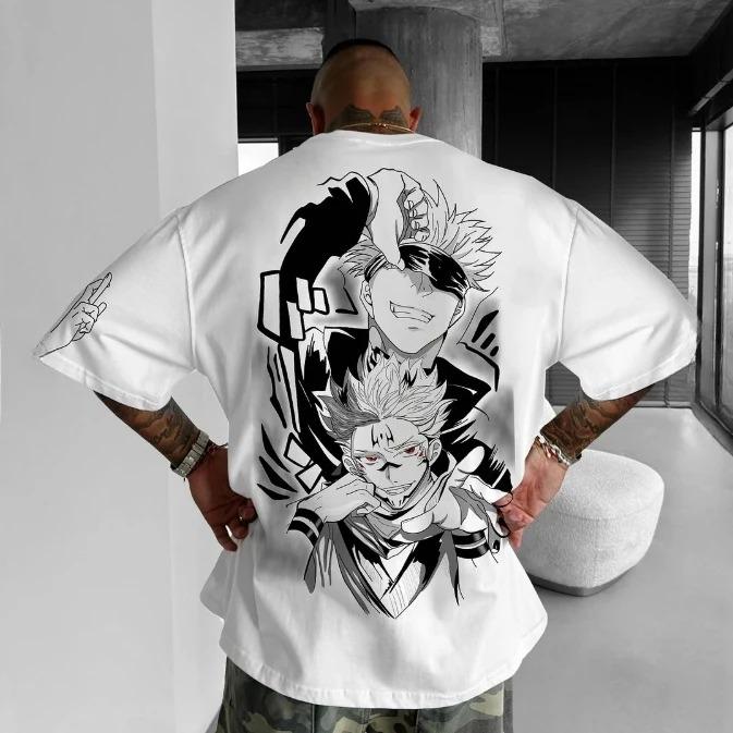 Unisex Vintage Oversized Anime Jujutsu Kaisen Graphics T Shirts 2026 Summer Trendy Loose Men Women Short Sleeved Tee Top Y2k Clothes