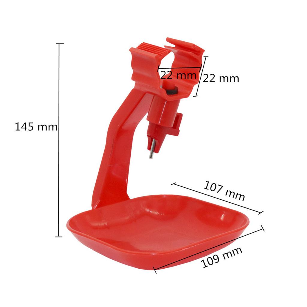 22mm Interface Square Tube Hanging Cup and Stainless Steel Drinking Nozzle Kit 360 Degrees Rotatable Duck Goose Waterer 1 Set
