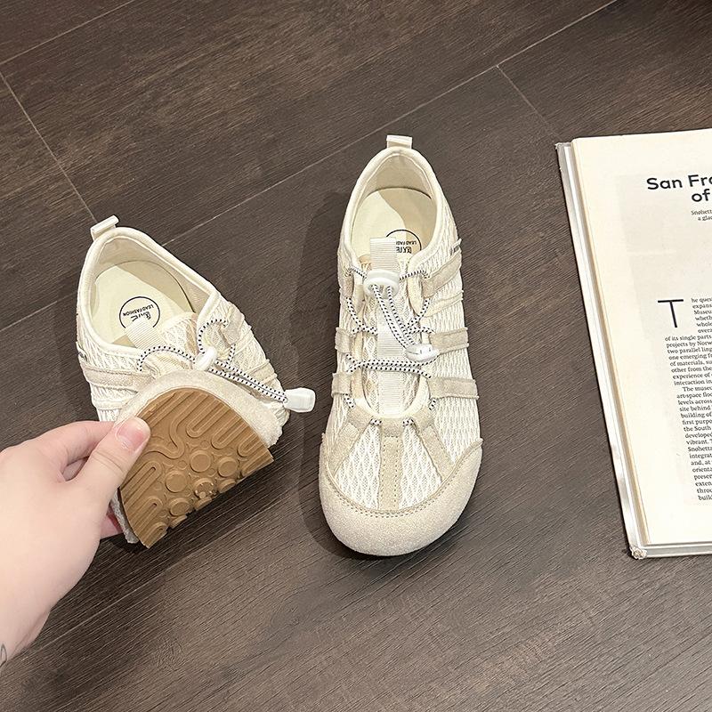 Thick-soled lightweight single shoes mesh breathable Forrest Gump shoes women's summer retro color matching versatile casual sports moral training s