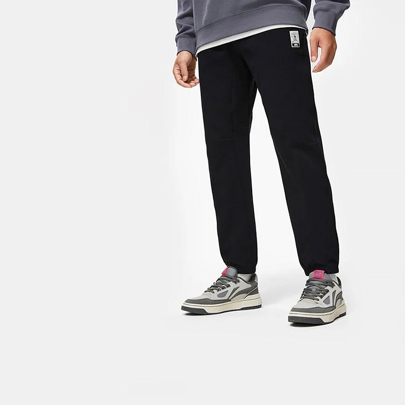 Li Ning Badfive Solid Color Quick-Dry Knit Sports Pants Men Bottoms Black AKLT887-2