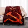 Soviet Flame Flannel Blanket – Vintage Reversible Throw – Soft Unique Design – Perfect for Couch Bed Travel