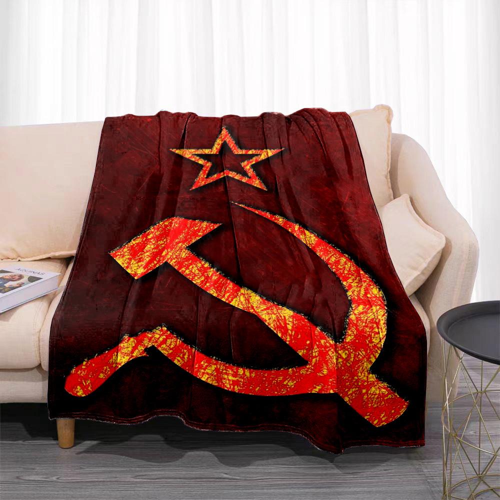 

Soviet Flame Flannel Blanket – Vintage Reversible Throw – Soft Unique Design – Perfect for Couch Bed Travel 75x90cm