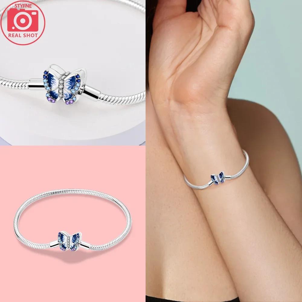 Sliver Bracelets Heart Lucky Eyes Bracelets Female Anniversary Party Fine Bracelets Bangles Jewellery Gifts for Women