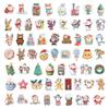 50pcs PVC Cartoon Christmas Snowman Stickers for Phone Cases & Laptops, DIY Decoration Set