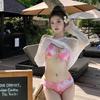 Korean-Inspired Three-Piece Bikini Set 2024: High-End Resort Swimsuit with Hard Cup for Women