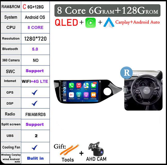 9 Inch Android Auto Carplay For Kia CEED 2 JD 2012 - 2018 Car Radio Stereo Multimidia Player GPS NaviBluetooth DSP