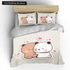 Set Letto 3D Bubu Dudu Cartone Animato Orsetto Carino Kawaii Regalo di Natale King Twin Double Bambino Set Copripiumino in Microfibra o Poliestere