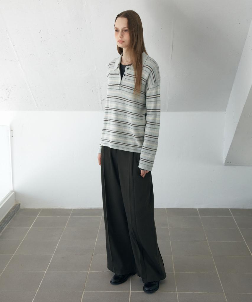 AHWE Multi Stripe Collar Knit_Mint