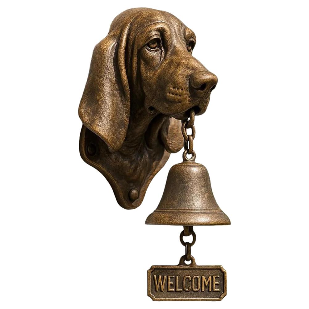 Cute Dog-Shaped Doorbell Pug Outdoor Patio Garden Welcome Door Hanging Decoration Front Door Cast Iron Wind Chimes Dinner Bell