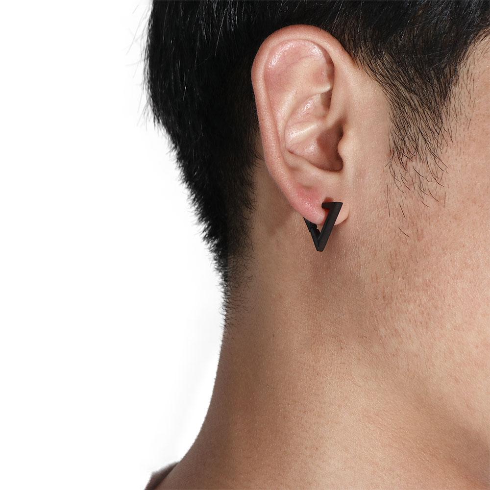 Jewelry Punk Stainless Steel Temperament Clip On Earrings Women Ear Clip Korean Ear Cuff Triangle