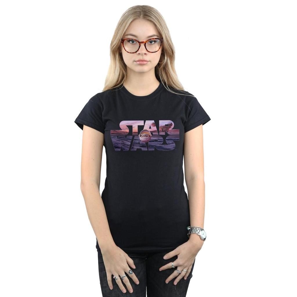 Star Wars Womens/Ladies The Mandalorian The Child Logo Cotton T-Shirt