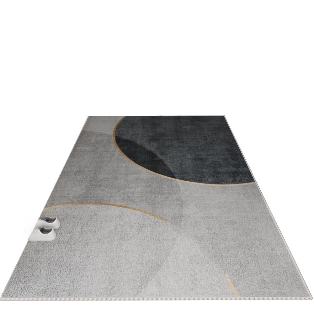 Nordic Non-Slip Gray Carpet: Versatile Light Luxury Rug for Living Room, Bedroom, or Bedside Use.