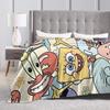 Cartoon Cute SpongeBob SquarePants Blankets Flannel  Warm Throw Blanket for Bed Bed Rug
