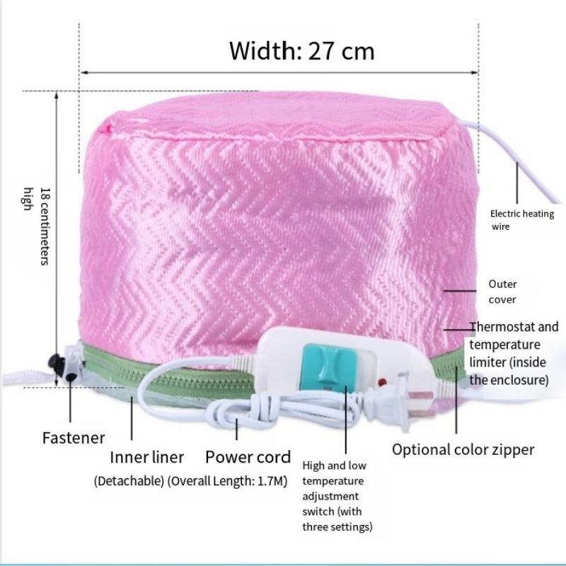 1PC [European Standard] Baimei Satin Three-speed Electric Heating Cap Temperature Control Perm Cap Care Evaporation Cap Hair Dyeing Bake Oil