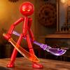 Posable Stickman Action Figure with DIY Accessories Stress Relief Movable Joints Stickman Fidget Toy Desktop Decoration Collectors Gift
