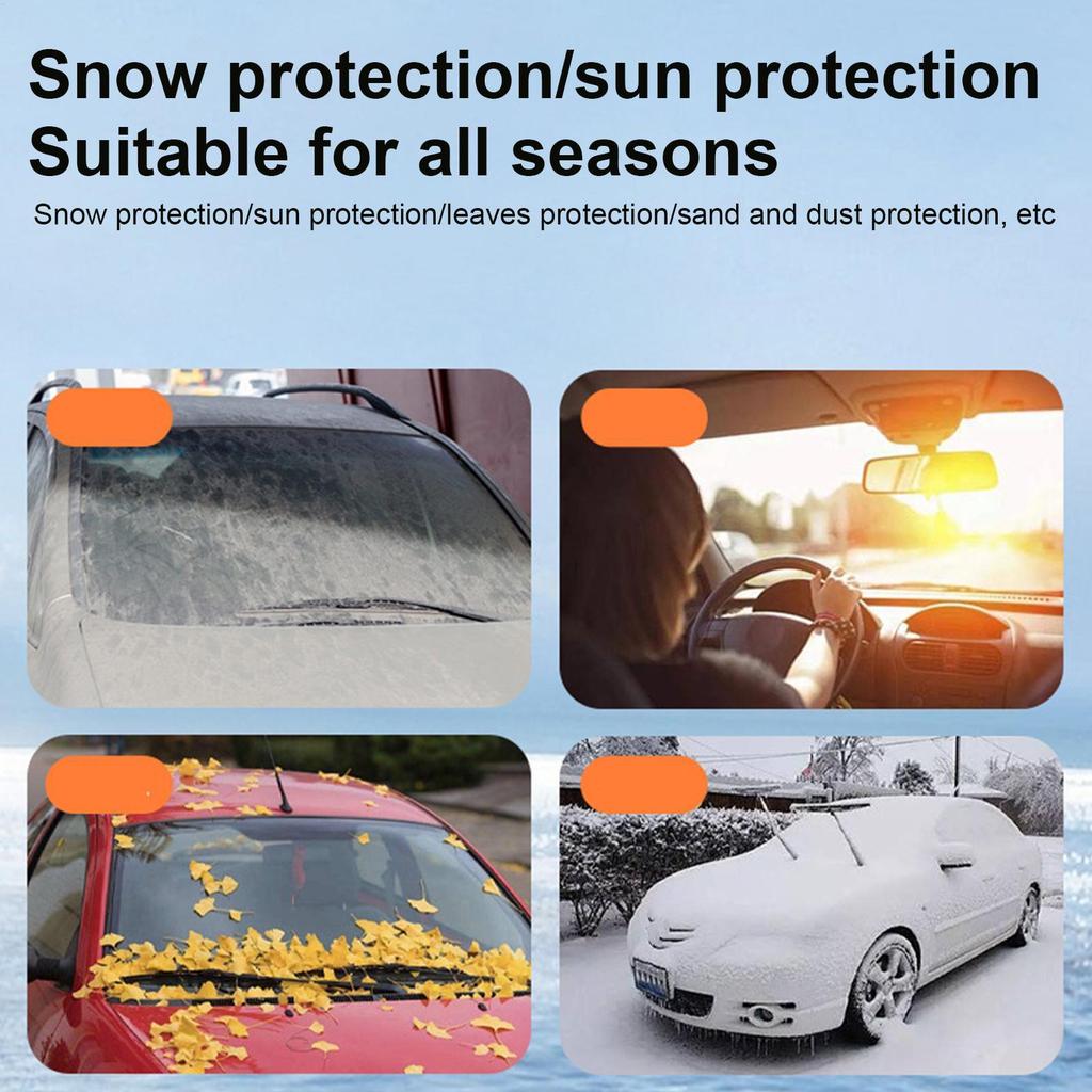 Auto Windschutzscheibenabdeckung PU-Leder Winddicht Wasserdicht Auto Zubehör Windschutzscheiben Schnee- und Eisabdeckung für Limousinen Winter Sommer