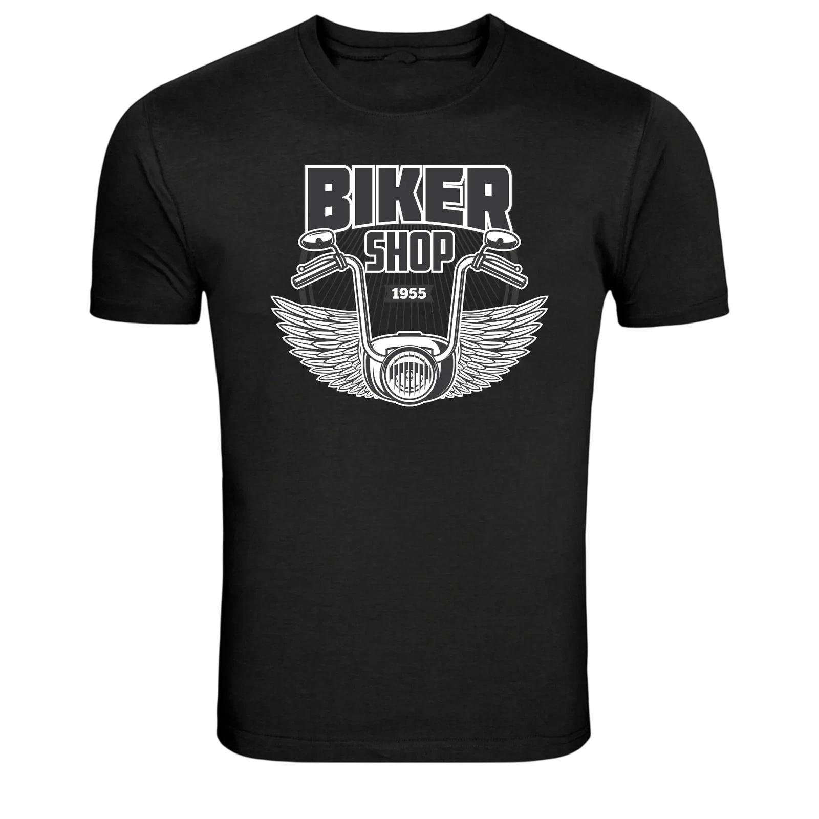 Biker Shop 1955 Chopper Handlebar Vintage Motorcycle T Shirt L
