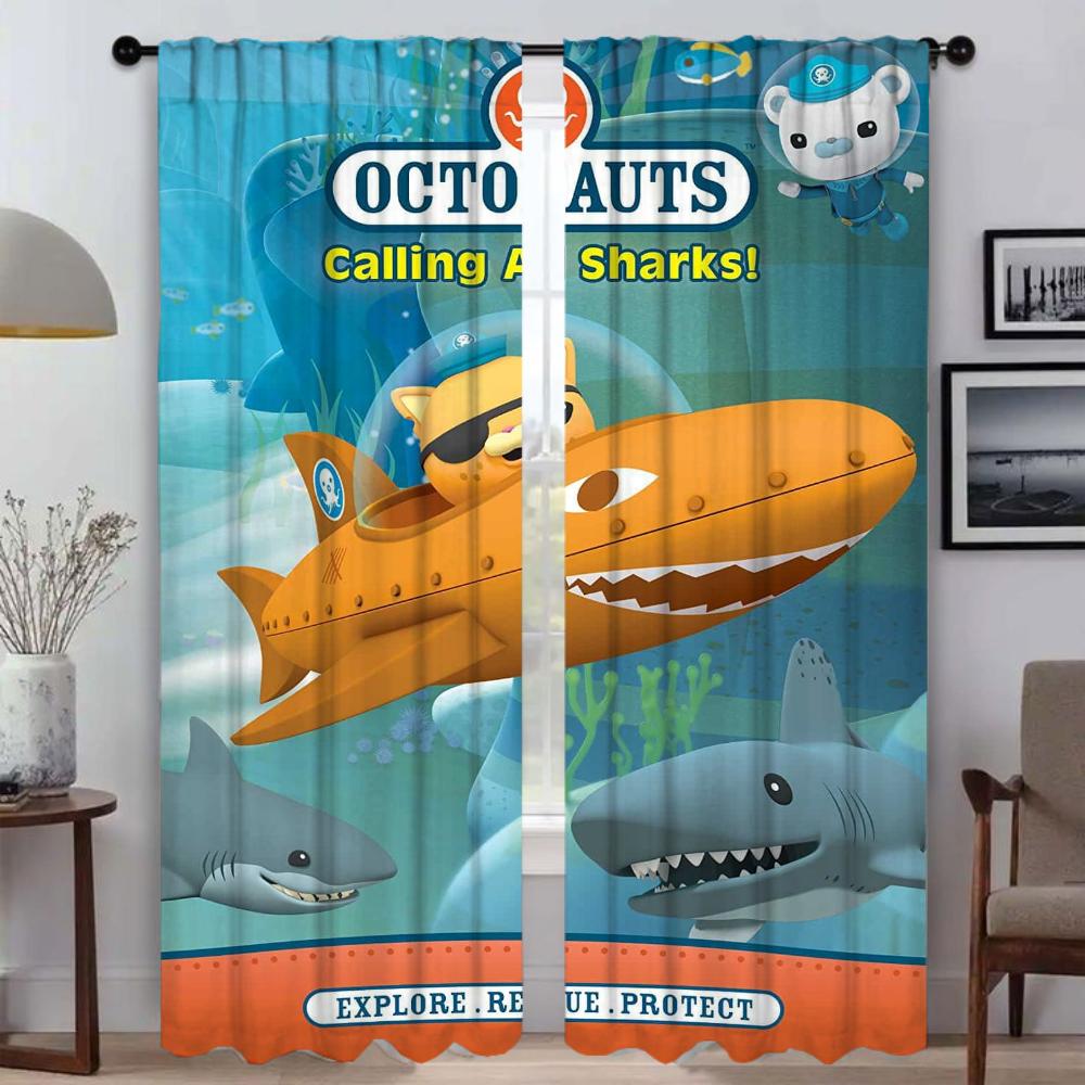 

Шторы от комаров Octonauts для затемнения камеры, шторы для комнаты, 2-панельные перегородки, украшения для Хэллоуина, гостиная W50xH70cmx2pcs-CL