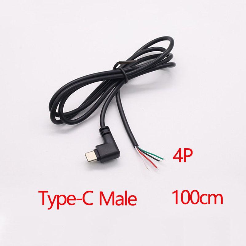 1Pcs USB Type C Micro 2/4 Pin Male / Female Wire Connector Plug Socket DIY Repair Charging Power Supply Extension Cable Cords
