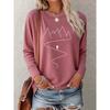 Women's Minimalist Hiker Line Portrait Landscape Print One-piece casual long-sleeved elegant summer top Fashionable and cute T Vintage