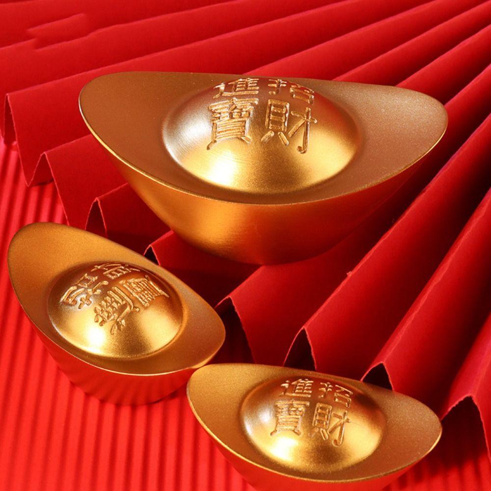 Pure Copper Treasure Bowl Ornament Solid Desktop Ornaments 5-size Gold Ingot  Living Room