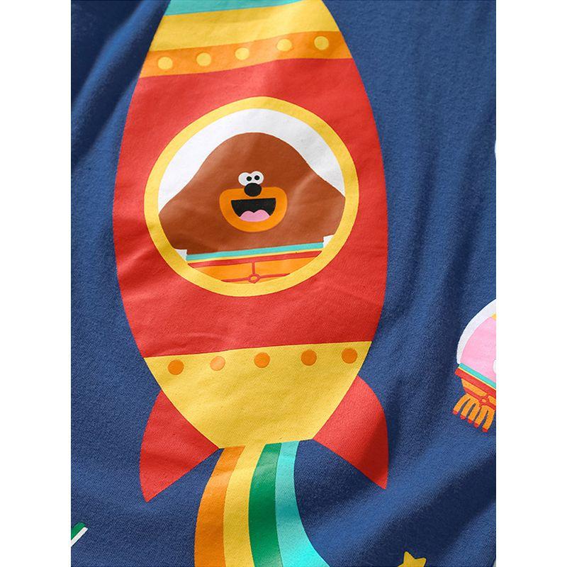 2023 Children's Summer Clothing K-style Kids Rocket Short-Sleeved T-shirt Boys Baby Spring and Summer Wear Fashionable round Neck Tops 8 Tide