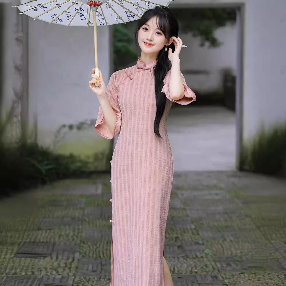 Qipao Roz Toamnă 2025 - Elegant, Subțiere, Stil Retro Versatil pentru Fete