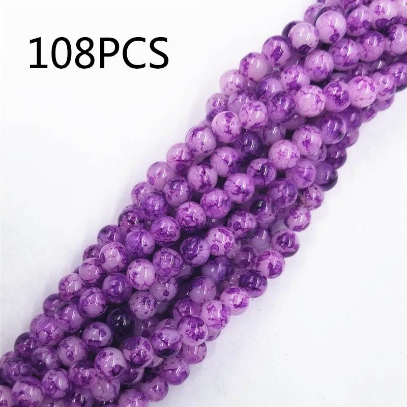 70/108pcs 8mm Glass Loose Beads DIY Handmade Accessories for Bracelet Necklace  Jewelry Making