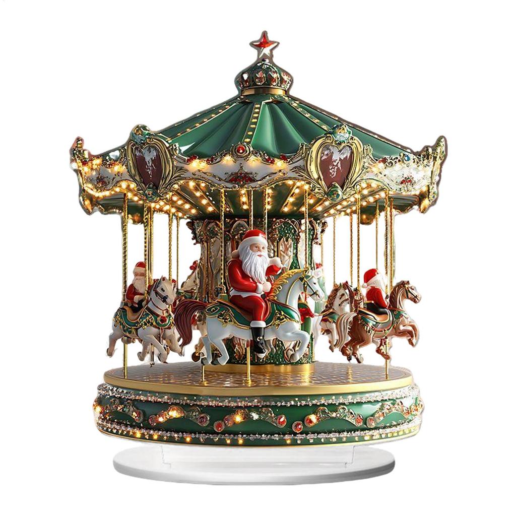 2D Acrylic Carousel Decorative Ornament Novel Christmas Home Decorations 2025 Xmas Navidad 2026 New Year Party Supplies