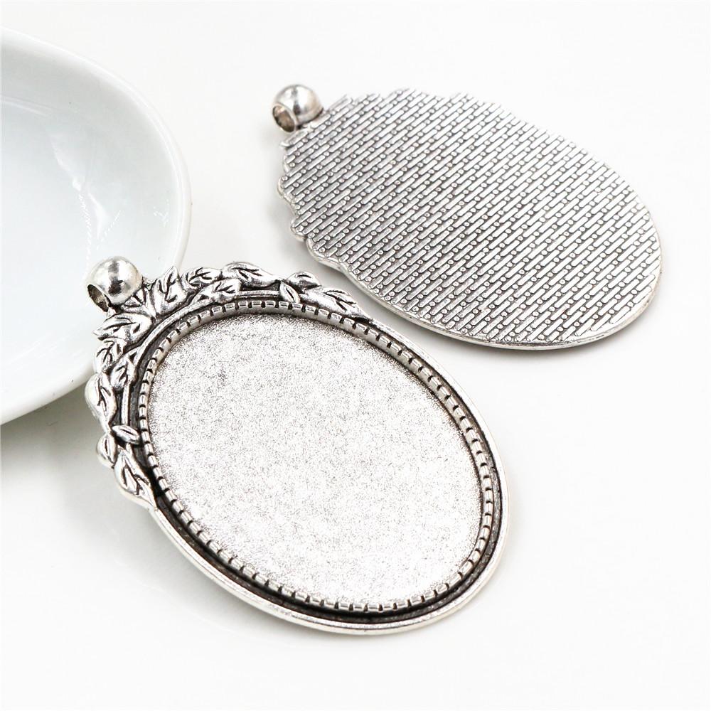 New Fashion 5pcs 30x40mm Inner Size 5 Colors Flowers Style Cabochon Base Setting Charms Pendant