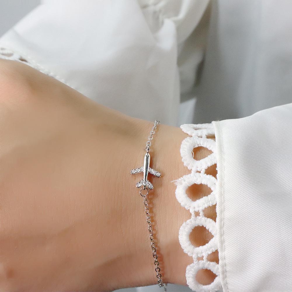 Good Meowning Paper Airplane Diamond Bracelet: Minimalist Summer Bangle for Women & Students