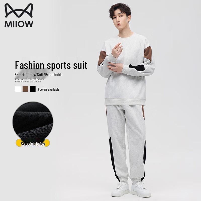 MiiOW Men's Casual Long-Sleeve Sweatshirt Set
