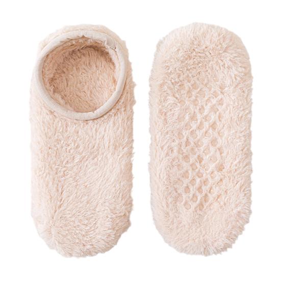 Winter Floor Socks Men Women Warm Plush Home Slipper Socks with Grips Low Cut Anti-Slip Ankle Socks for Indoor Living Room Bedroom