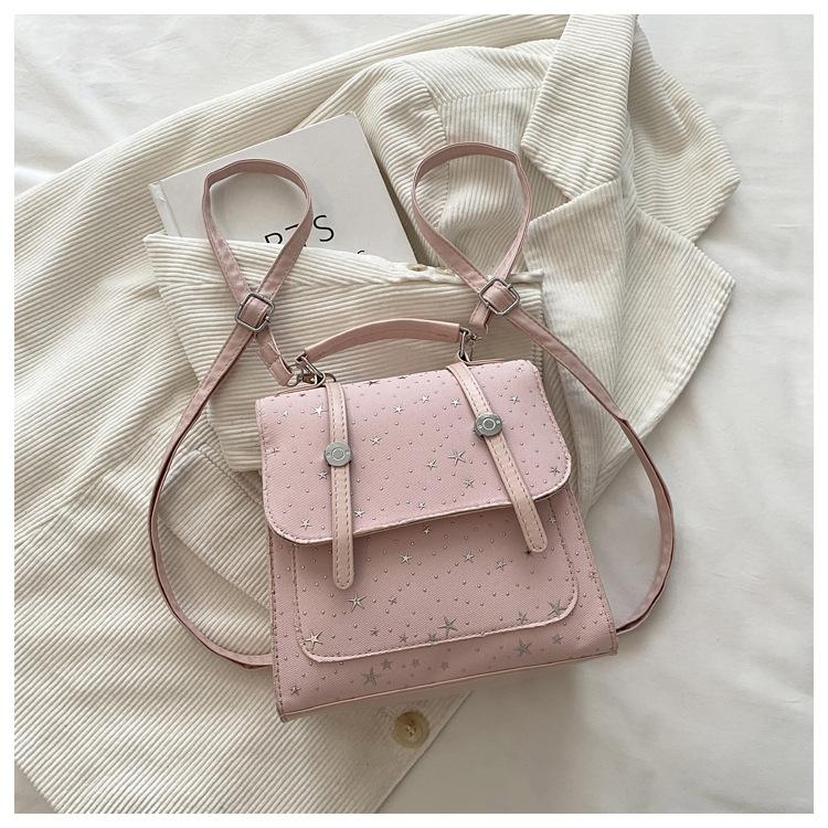 Schoolbag simple star backpack women's 1011 new fashion foreign style handbag casual about foreign style small schoolbag