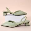 Fashion Block Heel Sandals Autumn New Pointed Toe Shallow Cuff Foot Non-slip Wear-resistant Kitten Heel Shoes