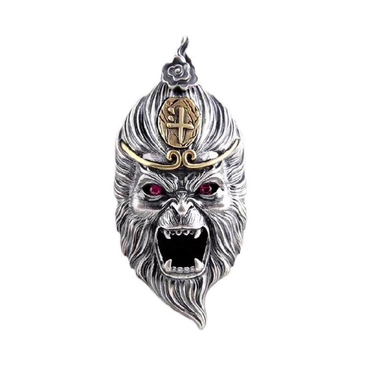 Stylish Monkey Kings Game Pendant Sturdy Brass Necklace Accessory for Gaming Enthusiasts and Trendy Adults Daily Use