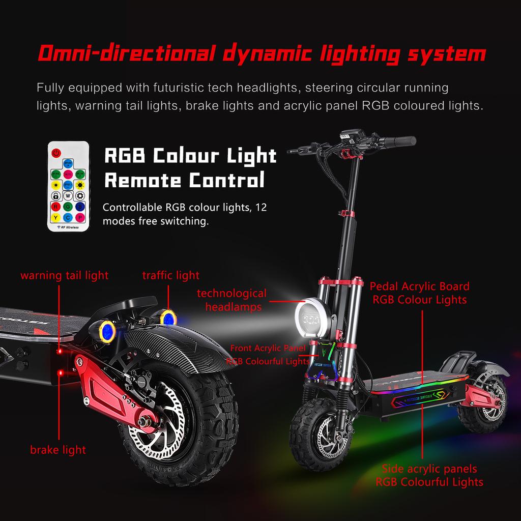 EU 2024 S5-11 38Ah 6000W 60V 38AH Maks hastighet 95km/t Oljebrems 11Tommer elektrisk scooter 100Km Rekkevidde NFC-nøkkel Kobles applikasjon