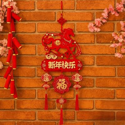 Traditional New Year Ornaments Reusable Exquisite Horse Year Hanging Decoration with Tassel Creative Spring Festival Pendant