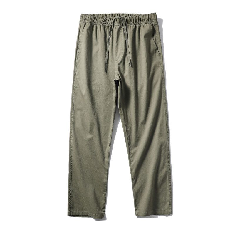 Japanese Style Pure Cotton Casual Pants Men's Spring and Autumn Easiest for Match Straight-Leg Ankle-Length Pants Export Export Men's Cotton Pants