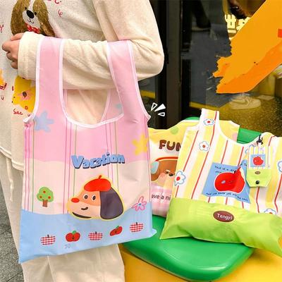 Nylon Cartoon Eco Bag Reusable Handbag Tote Bag Foldable Shopping Bag Women